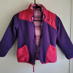 Girl’s Weatherproof Reversible Multi-color Jacket Plaid Fleece Size S (6-7) EUC